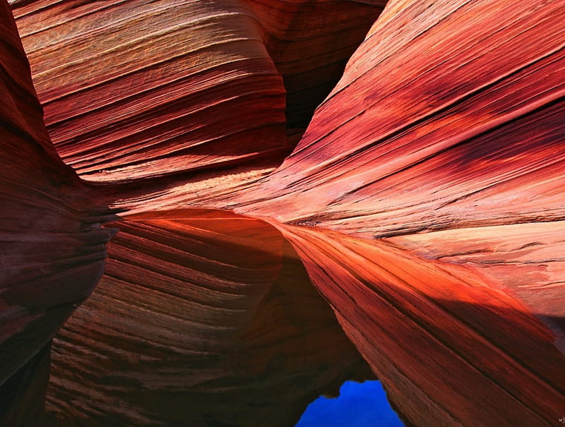 Paria Canyon, carved rock, water puddle, canyon, arizona, HD wallpaper