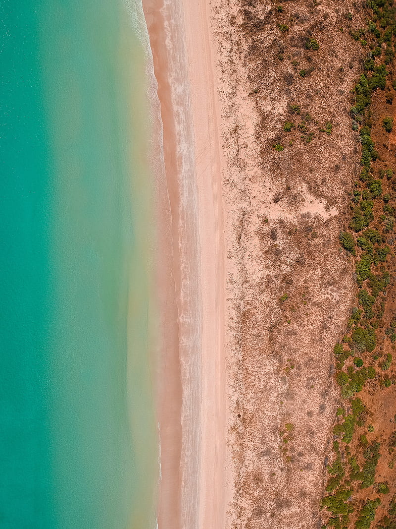 beach, australia, broome, drone, drone shot, ocean, travel, water, water color, HD phone wallpaper