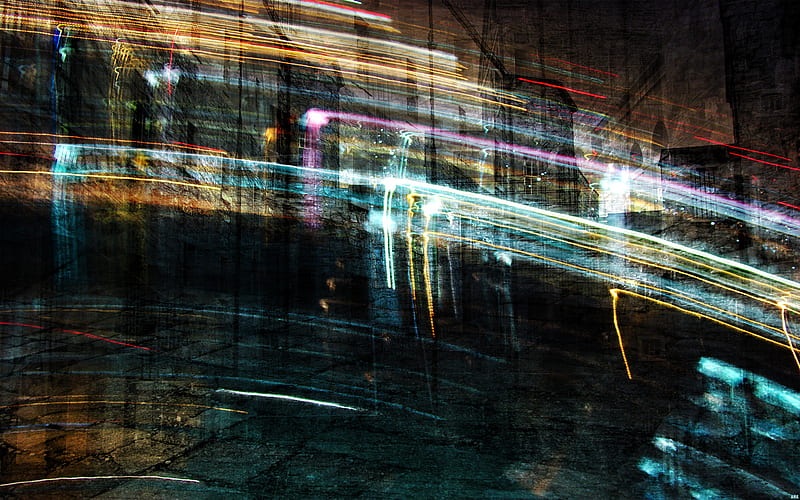 Abstract City Lights, city, smear, blur, streak, abstract, lights, HD wallpaper