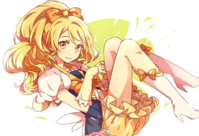 ~Cure Honey~, pretty, cute girl, happiness charge pretty cure, pretty girl, hair ribbon, blonde hair, smile, happy, cute, anime, long hair, HD wallpaper
