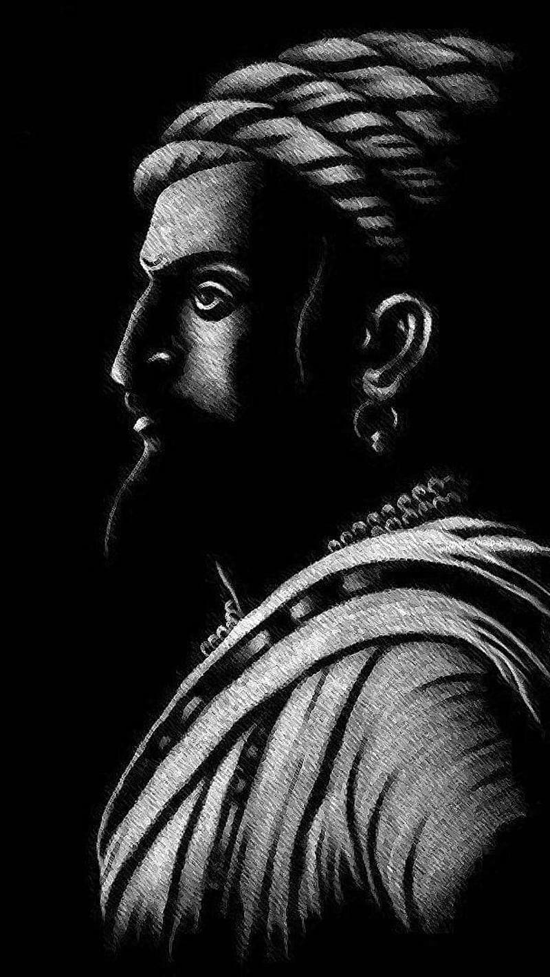 Shivaji Maharaj , Black And White, maratha empire, king, HD phone wallpaper