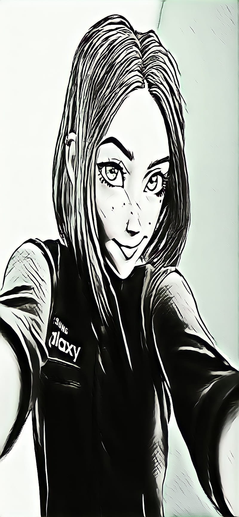 Samsung VA Girl, beautiful, waifu, black, cute, anime, sam, HD phone  wallpaper