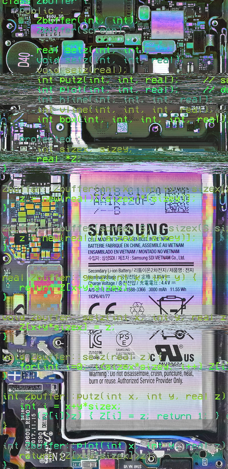 Hack the Samsung , blue, code, cray, glitch, green, phone, technology, vaporwave, HD phone wallpaper