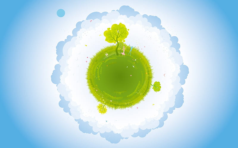 Green Earth-Illustration Design, HD wallpaper