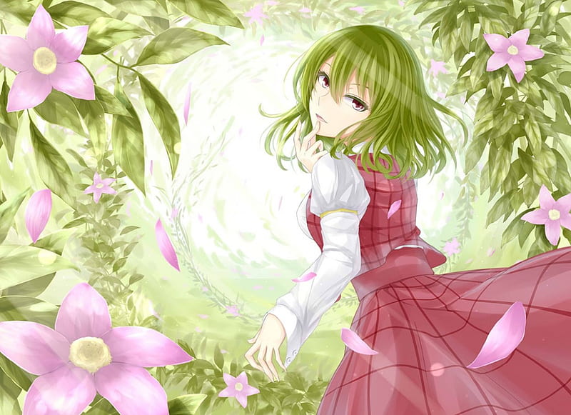 She Is Green, nice, we, girl, anime, HD wallpaper