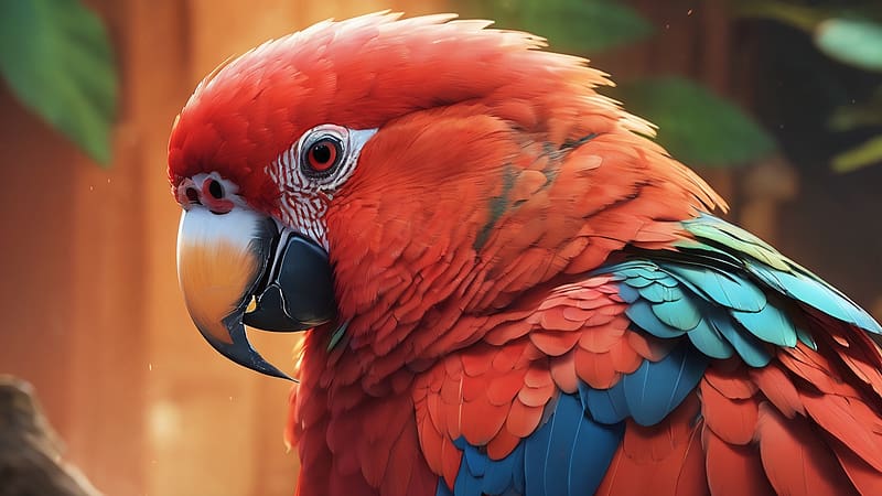 King Parrot, bird, animal, parrot, king, HD wallpaper