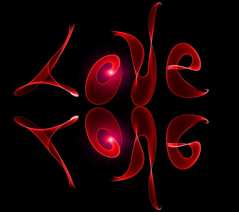Love, with love, red, lovely, black, bonito, abstract, 3d, reflection, HD  wallpaper | Peakpx