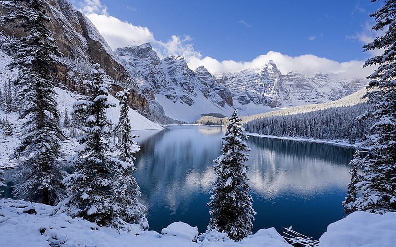 Canada Moraine Lake 3rd Place, Mountains, Canada, Moraine, Lake, Coldest, 3rd place, HD wallpaper