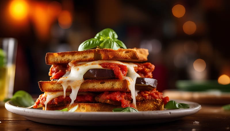 Waffles with tomatoes sauce, Baked, Eggplant, Cheese, Tomato sauce, HD wallpaper