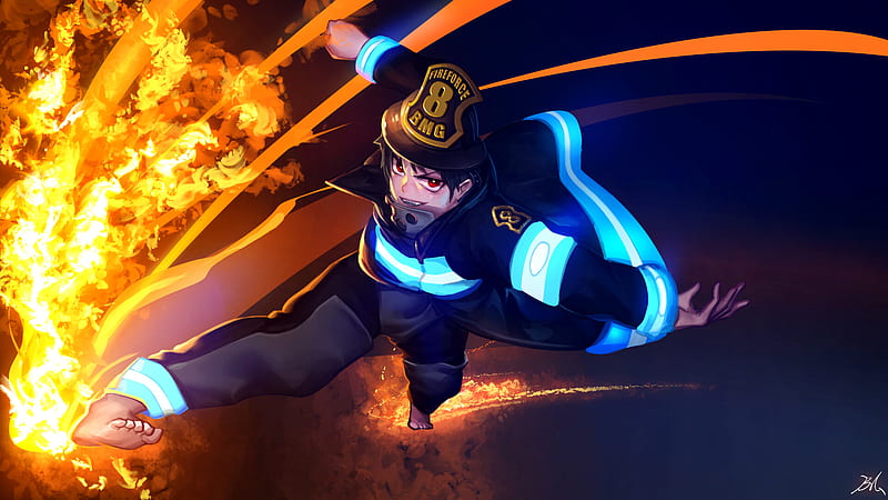 Shinra Kusakabe Fire Force Anime 4K HD Mobile Smartphone and PC