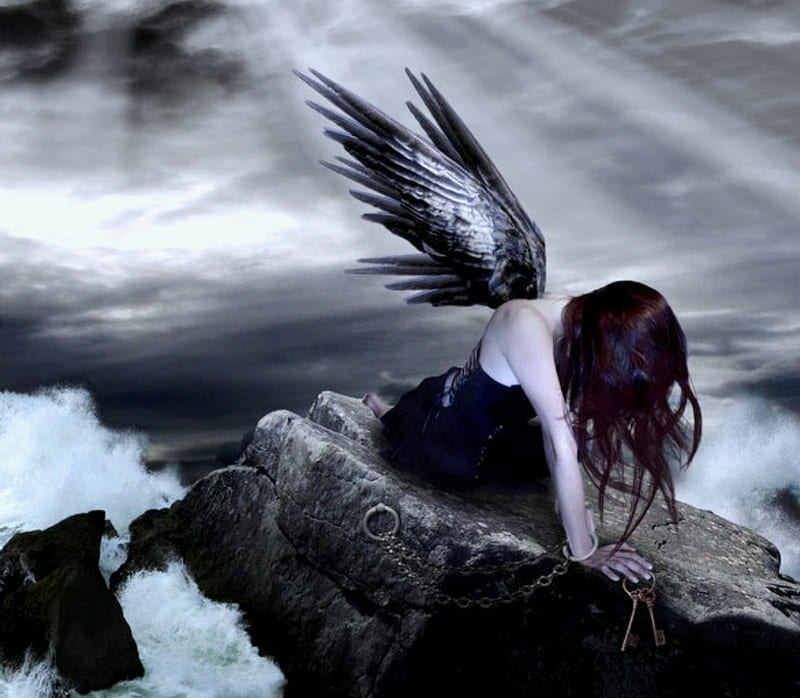 Fallen angel angel expression, new, color, HD wallpaper | Peakpx