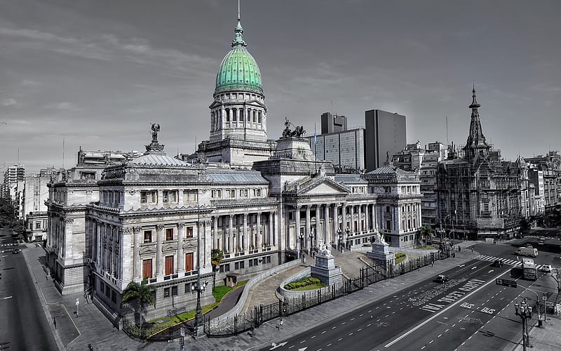 national congress, buenos aires, may avenue, argentina, HD wallpaper