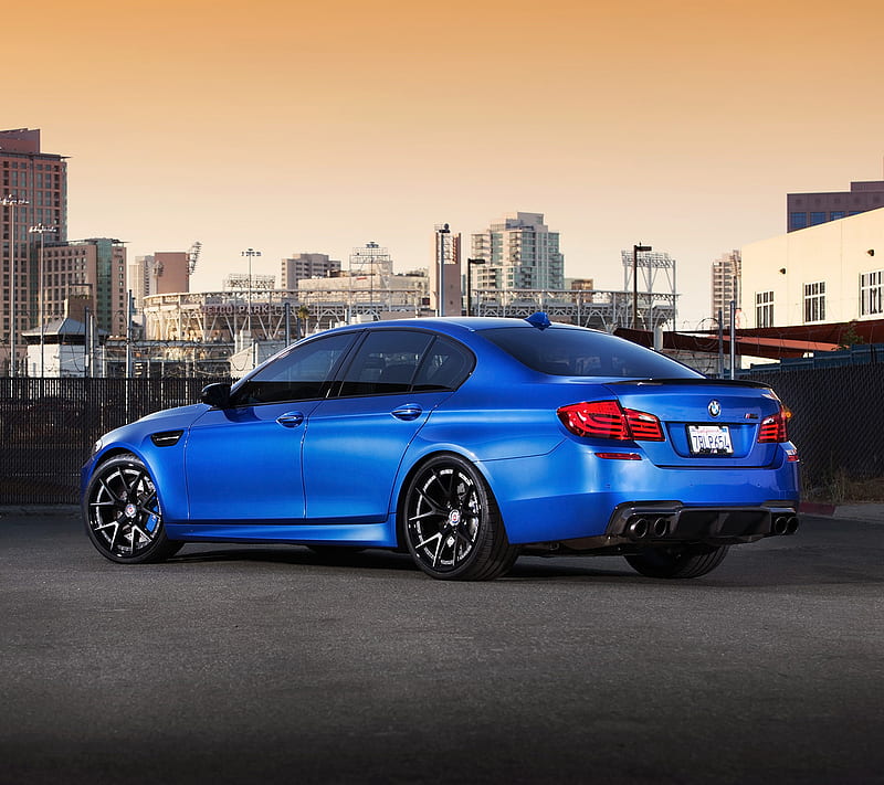 BMW M5, blue, bmw, f10, hre wheels, m5, sedan, HD wallpaper