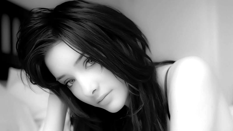 Susan Coffey, special, female, model, black and white, bonito, woman, graphy, beauty, face, hop, gorgeous, HD wallpaper