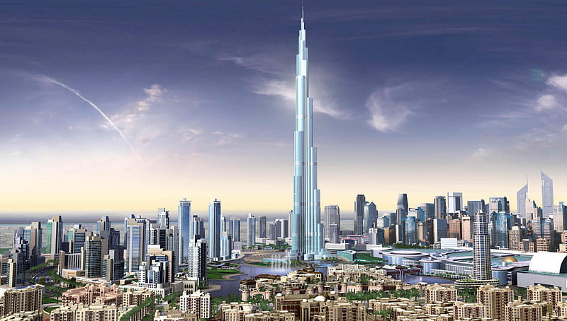 Dubai, high tower, city, sky, skyscratchers, HD wallpaper