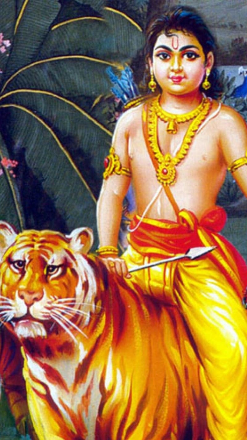 Ayyappa Swamy Sitting On Tiger, ayyappa swamy, lord ayyappa, HD ...