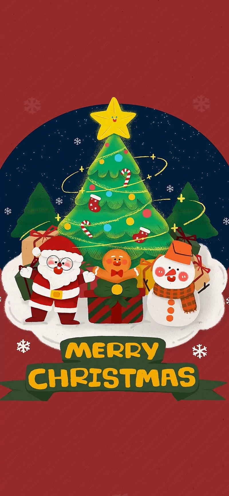 Santa ginger tree, christmas, merry christmas, xmas, HD mobile ...