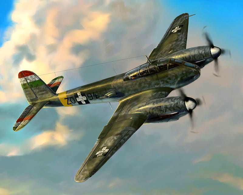 Military Aircraft, Aircraft, Messerschmitt Me 210, Warplane, HD wallpaper