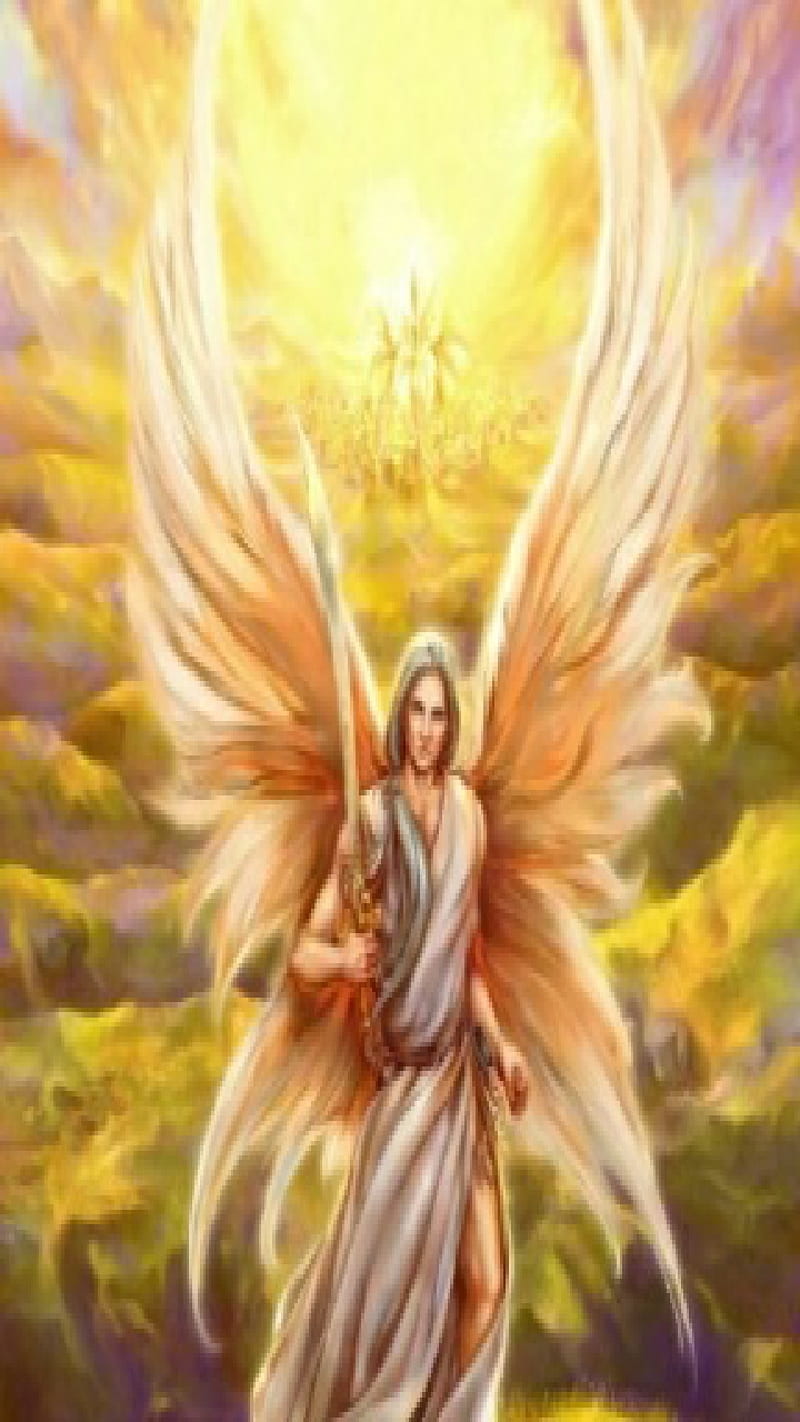 Angelic Angel, heaven, spiritual, god, art, HD phone wallpaper