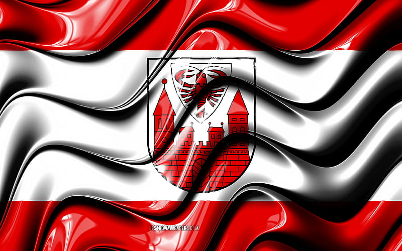 Cottbus Flag Cities of Germany, Europe, Flag of Cottbus, 3D art, Cottbus, German cities, Cottbus 3D flag, Germany, HD wallpaper