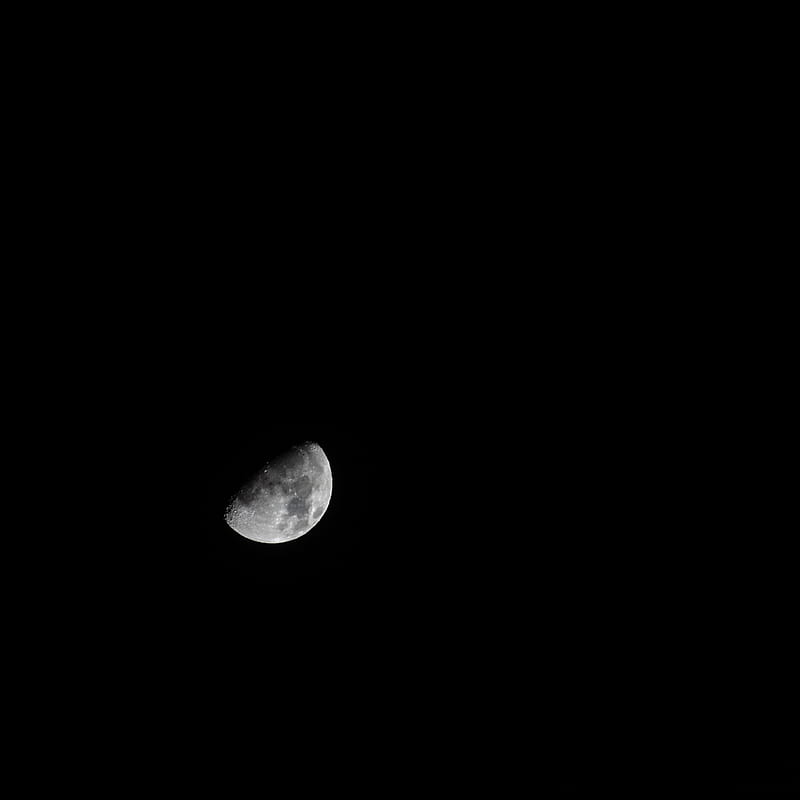 full moon, bw, moon, space, sky, night, satellite, HD phone wallpaper