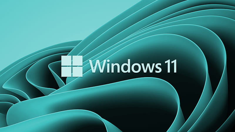 Turquoise Color Windows 11 Logo Microsoft Minimalist Operating System Windows 11, HD wallpaper