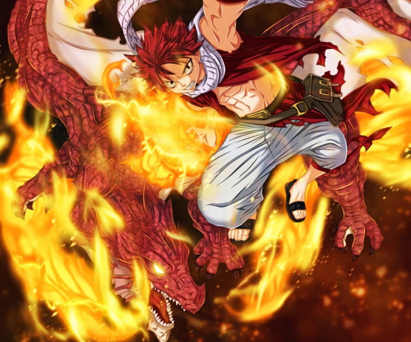 Fairy Tail, Anime, Manga, Natsu Dragneel, Fire, Dragon, Mage, Father And  Son, HD wallpaper