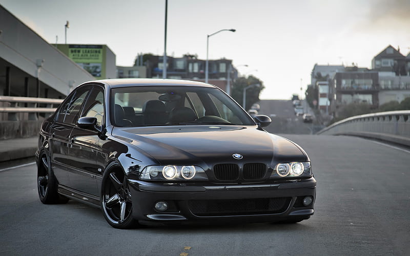 BMW M5, tuning, E39, stance, black M5, german cars, BMW, HD wallpaper