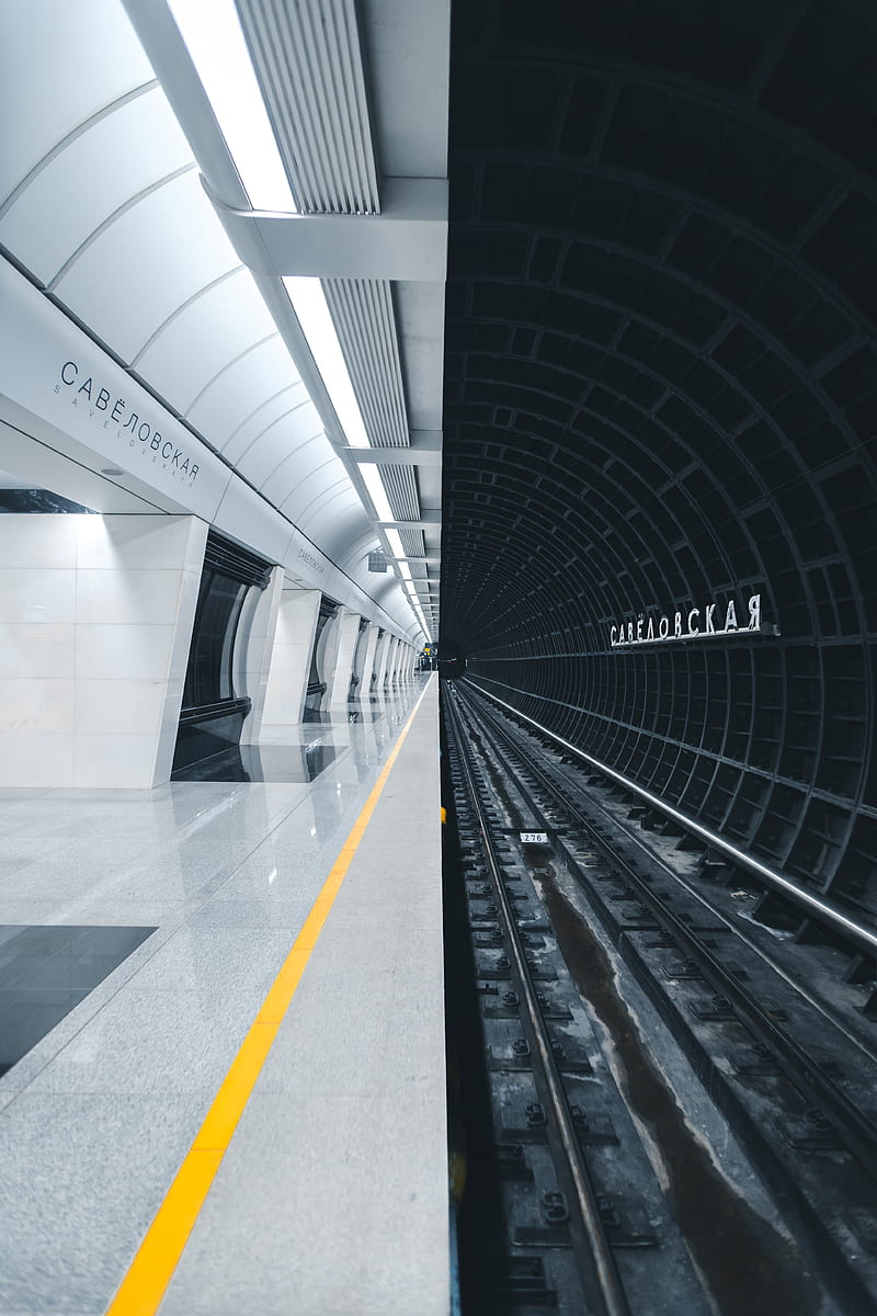 subway, station, tunnel, rails, underground, HD phone wallpaper