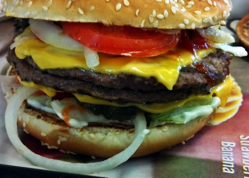 Double Whopper, double burger, burger king, whopper, HD wallpaper