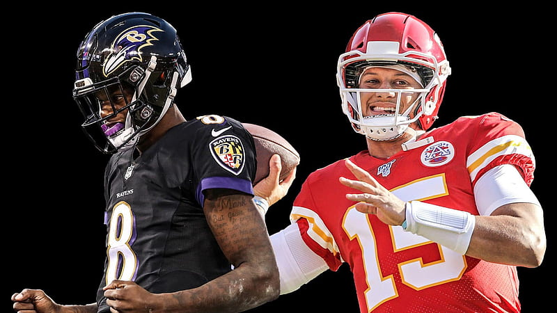 Lamar Jackson Is Wearing Black Sports Dress With Another Player In Black Background Sprint Football Sports, HD wallpaper