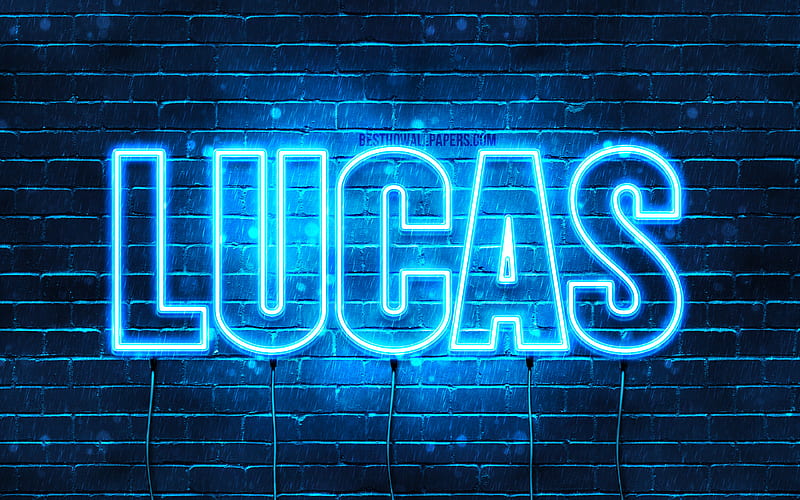 Lucas with names, female names, Lucas name, purple neon lights, horizontal text, with Lucas name, HD wallpaper