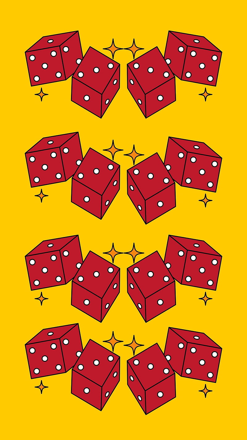 Dice pattern, LibicoStore, , dice , luck, lucky, red, yellow background, HD phone wallpaper