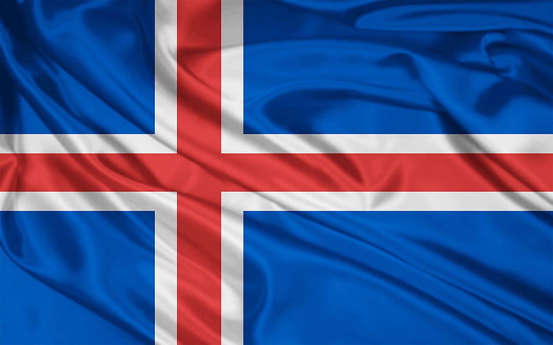Iceland flag, flag of Iceland, silk fabric, silk texture, Iceland, HD wallpaper