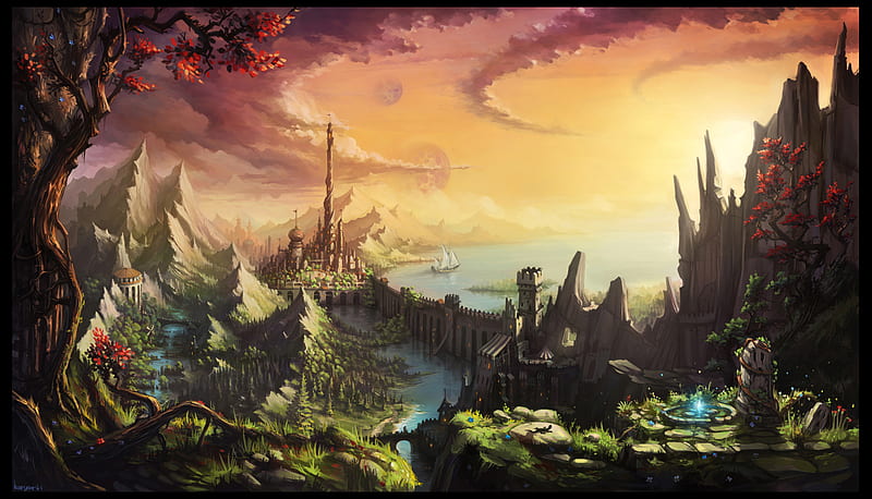 Fantasy Landscape HD Wallpaper by Phil Wohr