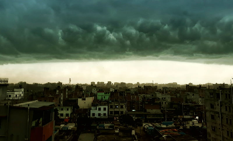Cloudy Dhaka, bangladesh, ciry, city, mirpur, nature, rain, storm, sun, HD wallpaper
