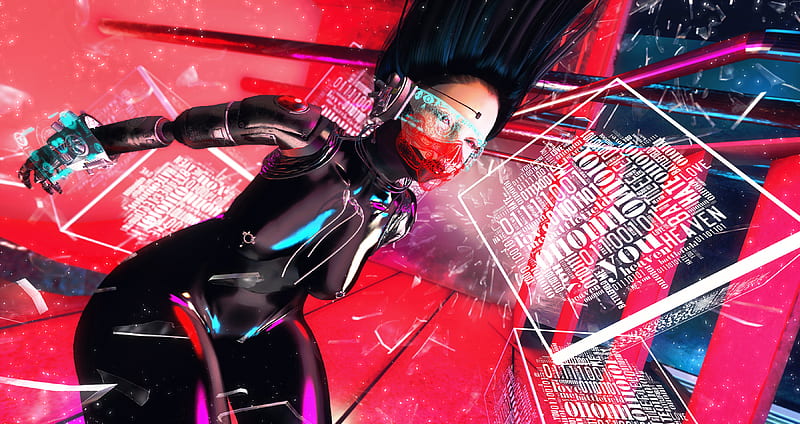 Cyberpunk Digital Girl , cyberpunk, artist, artwork, digital-art, HD wallpaper