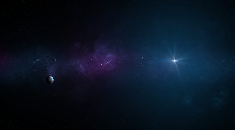 Above and Beyond and Beyond and Beyond, stars, planets, stunning, vast, purple, universe, bright, earth, blue, HD wallpaper
