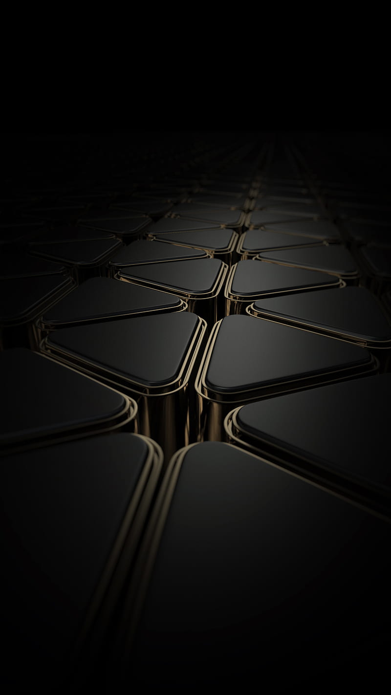 Gold, abstract, black, techno, zte axon 7, HD phone wallpaper