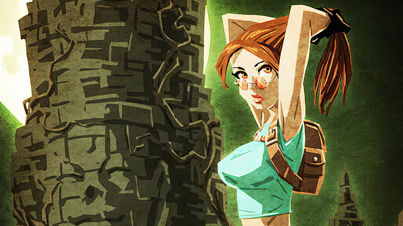 Lara Croft Bit Art, lara-croft, tomb-raider, games, 8-bit, artist, artwork, digital-art, artstation, HD wallpaper