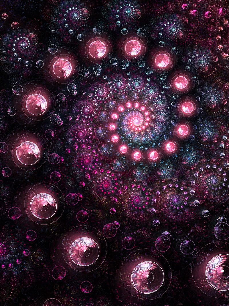 fractal, spiral, circles, forma, glow, HD phone wallpaper
