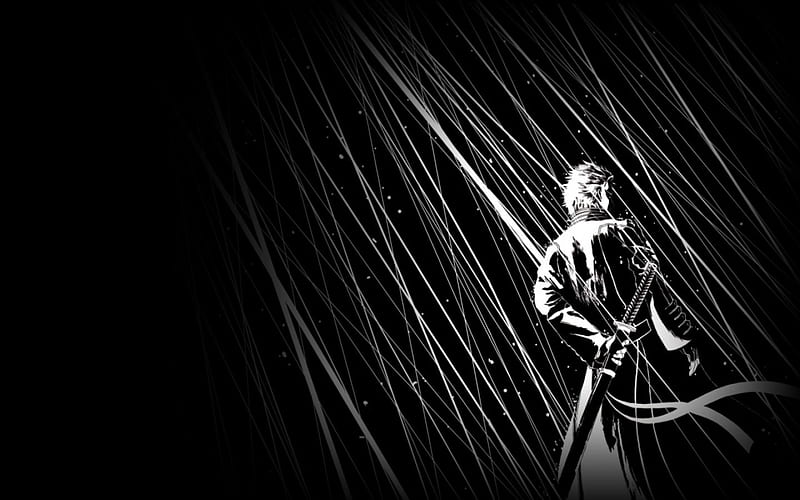 Vergil in Black & White, vergil, video game, cool, devil may cry, HD wallpaper
