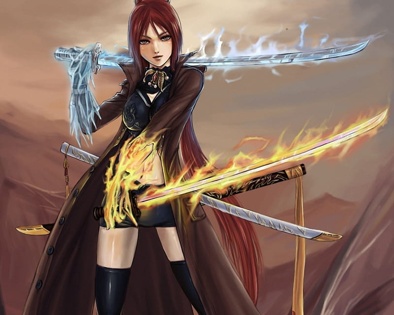 Anime Warrior, female, sexy, cute, warrior, girl, blade, anime