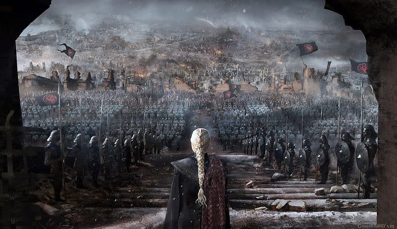 daenerys targaryen, queen, game of thrones, tv series, artwork, Movies, HD wallpaper