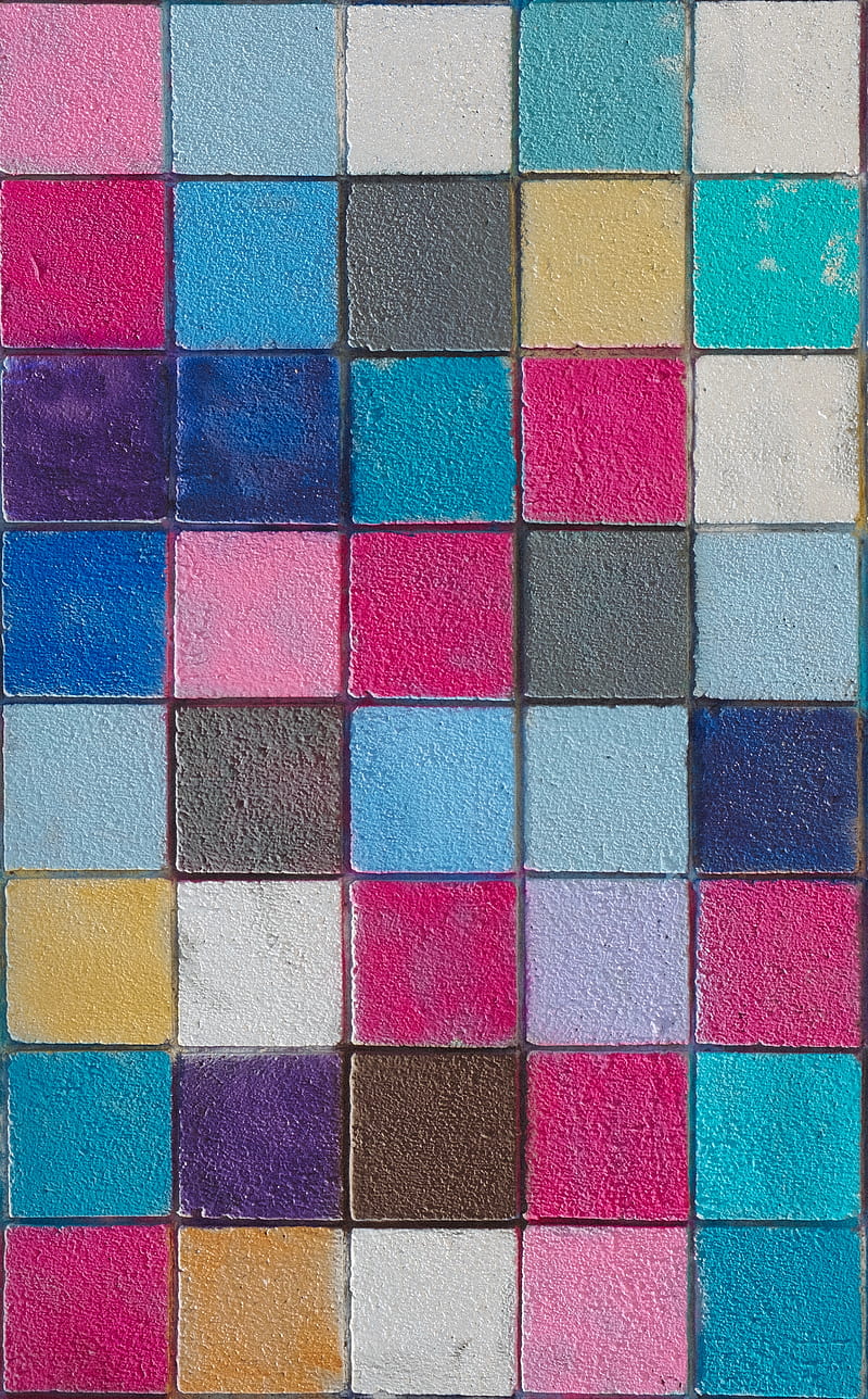 tile, colorful, squares, texture, HD phone wallpaper
