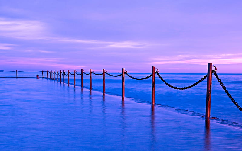 Do Not Go Aheed, oceans, high definition, background, cenario, pillars, nice, multicolor, scenario, pathway, path, beauty, waterscape, paisage, chain, guard-rail, , paysage, cena, oceanscape, sky, pool, panorama, water, cool, beaches, purple, awesome, computer, seascape, violet, hop, fence, colorful, brown, bonito, sea, graphy, scenery, pink, blue, amazing, multi-coloured, view, colors, maroon, paisagem, day, colours, nature, pc, natural, scene, HD wallpaper
