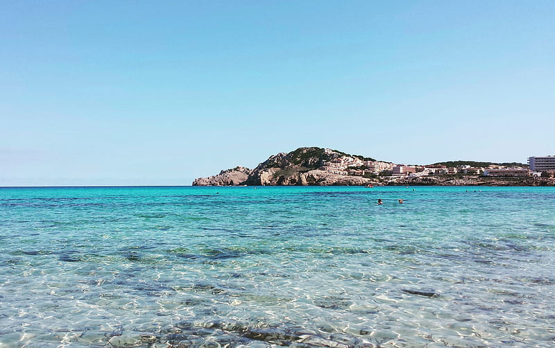 Mallorca, beach, blue, water, sea, island, tropical, islands, clear, HD wallpaper