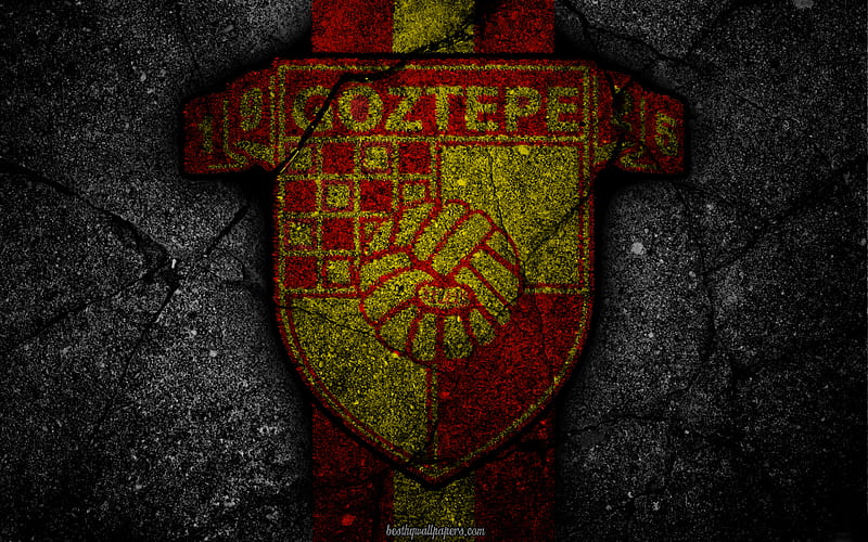 Goztepe, logo, art, Super Lig, soccer, football club, grunge, Goztepe FC, HD wallpaper