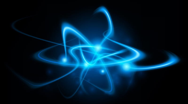 Blue Dynamic Flow, glowing, black background, graphics, abstract, orb, blue, HD wallpaper