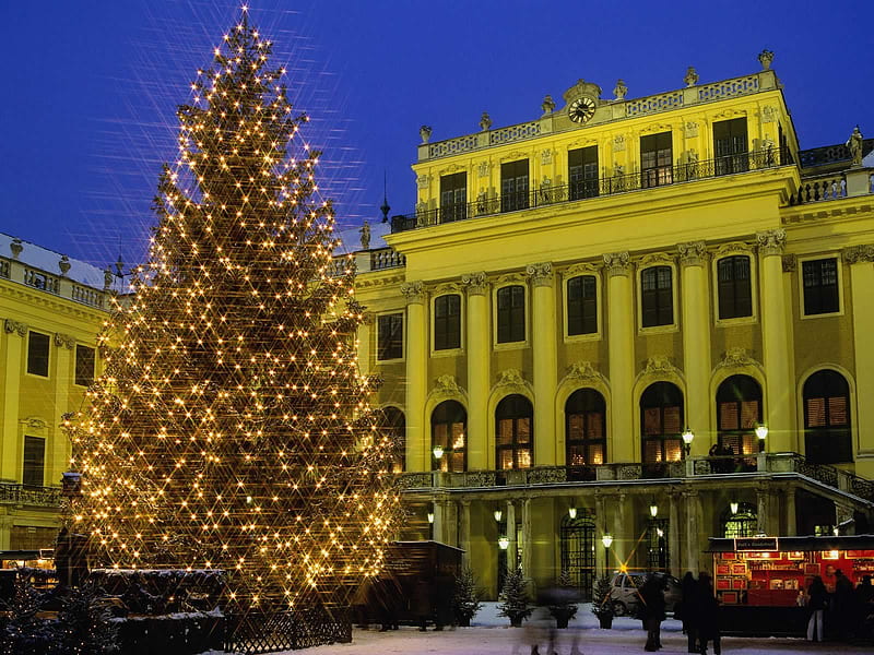 Schonbrunn Palace Vienna Austria, Austria Christmas, HD wallpaper